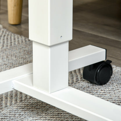 HOMCOM Stehpult Höhenverstellbar inkl. 4 Rollen C-Form 65 cm x 48 cm x 70-110 cm Natur + Weiß