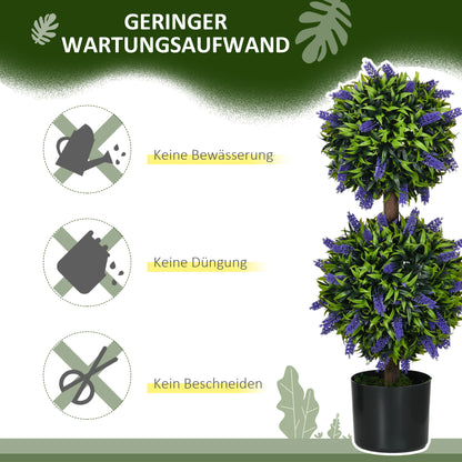 HOMCOM 2er-Set Künstliche Pflanzen, UV-beständige Kunstpflanze im Blumentopf, 70 cm Zimmerpflanze für Wohnzimmer, Garten