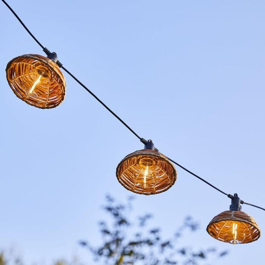Outdoor light garland - LUMISKY - COTTAGE - 5.70 m - 10 transparent globes - warm white LED