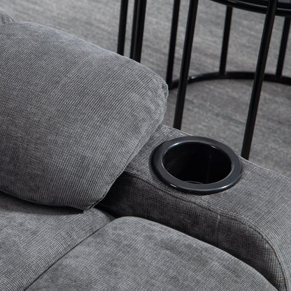 HOMCOM Relaxsessel mit Fußstütze, Liegesessel, drehbar, bis 150 kg, Stahlrahmen, 88x96x108cm, Dunkelgrau