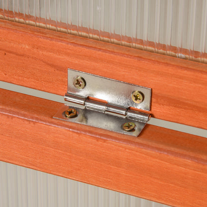 Outsunny Frühbeet Holz und Polycarbonat Treibhaus 90 x 46 x 40 cm Gewächshaus mit Abdeckung wetterfest Frühbeetkasten für Garten Pflanzenbeet Orange