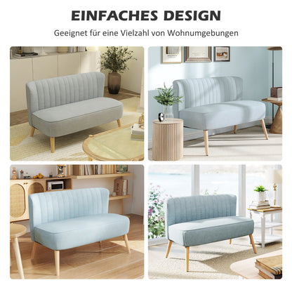 HOMCOM 2-Sitzer Sofa, weiche Polsterung, pflegeleichter Bezug, bis 150 kg, 117 x 56,5 x 77 cm, Hellgrün