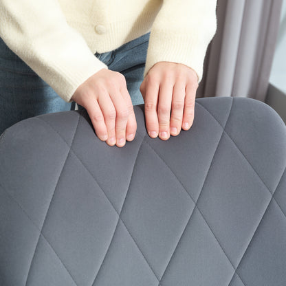 HOMCOM Akzentstuhl im Retro-Design Samtoptik 58 cm x 60,5 cm x 79 cm Stahl Grau