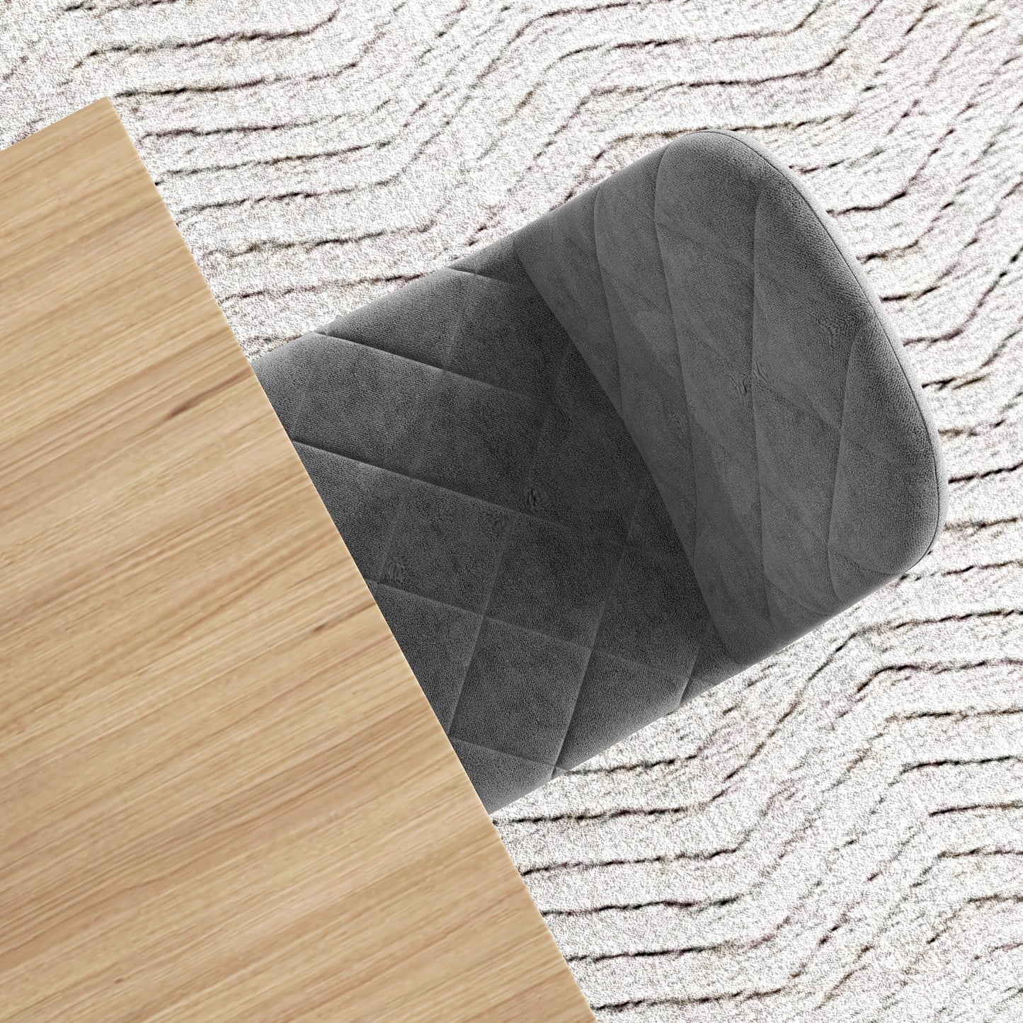 HOMCOM Esszimmerstühle, 4er-Set Küchenstühle mit Rückenlehne, Samtoptik, Polsterstühle mit Metallbeinen, für Esstisch, Grau