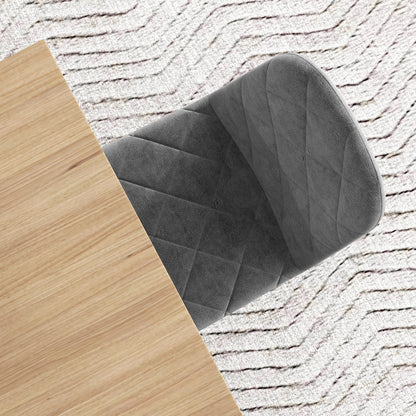 HOMCOM Esszimmerstühle, 4er-Set Küchenstühle mit Rückenlehne, Samtoptik, Polsterstühle mit Metallbeinen, für Esstisch, Grau