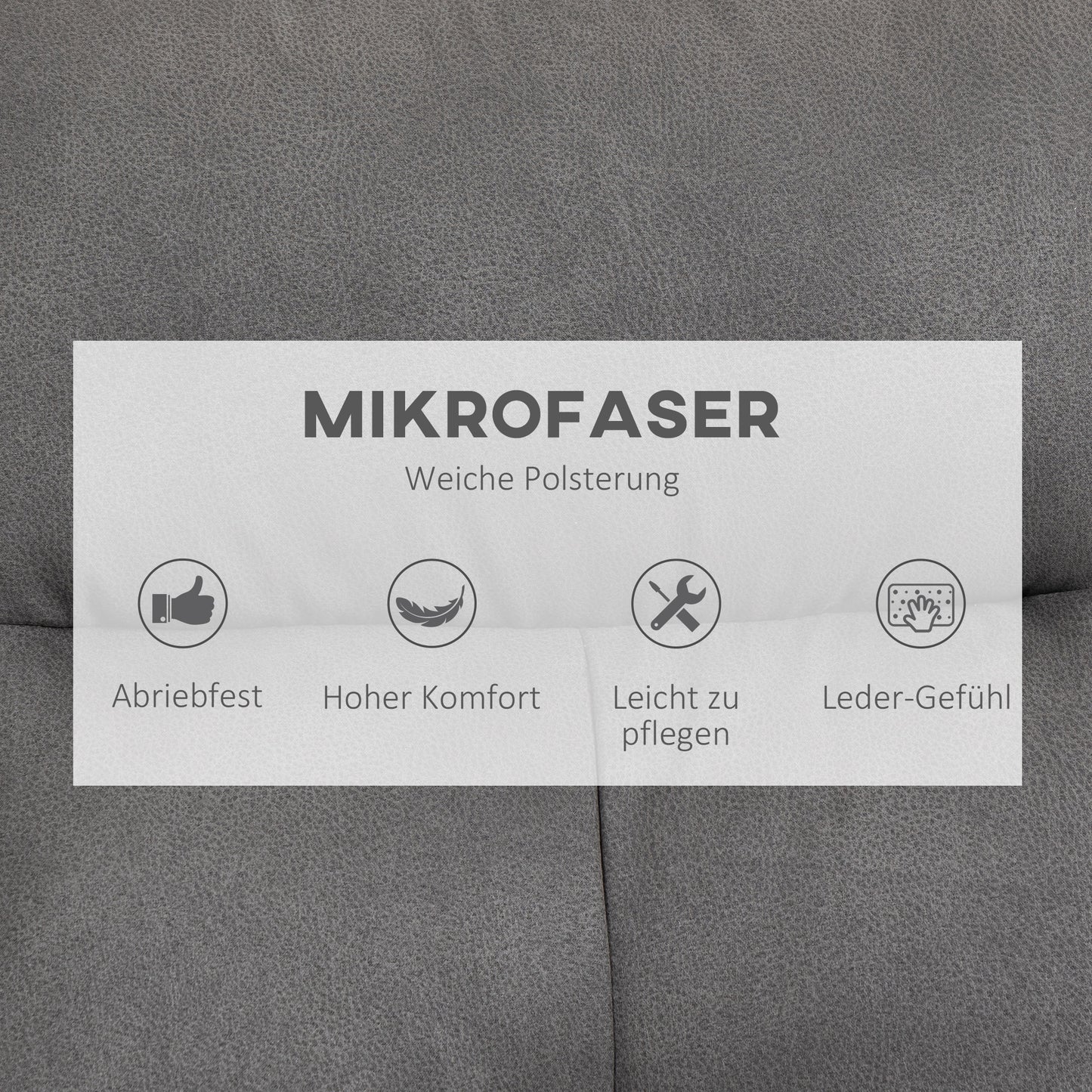 HOMCOM Relaxsessel mit Ottomane, Sessel mit Fußhocker, verstellbare Rückenlehne; Mikrofaser, Dunkelgrau