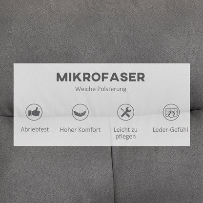 HOMCOM Relaxsessel mit Ottomane, Sessel mit Fußhocker, verstellbare Rückenlehne; Mikrofaser, Dunkelgrau