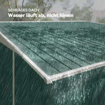 Outsunny Metall-Geräteschuppen Schrägdach verriegelbare Doppeltür 2,8 x 3,45 x 2,01m Grün