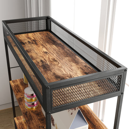 PawHut Katzentoilette mit 3-Ebenen-Regal und Kratzpfosten, geschlossenes Katzenklo, 80 x 48 x 152 cm, Braun