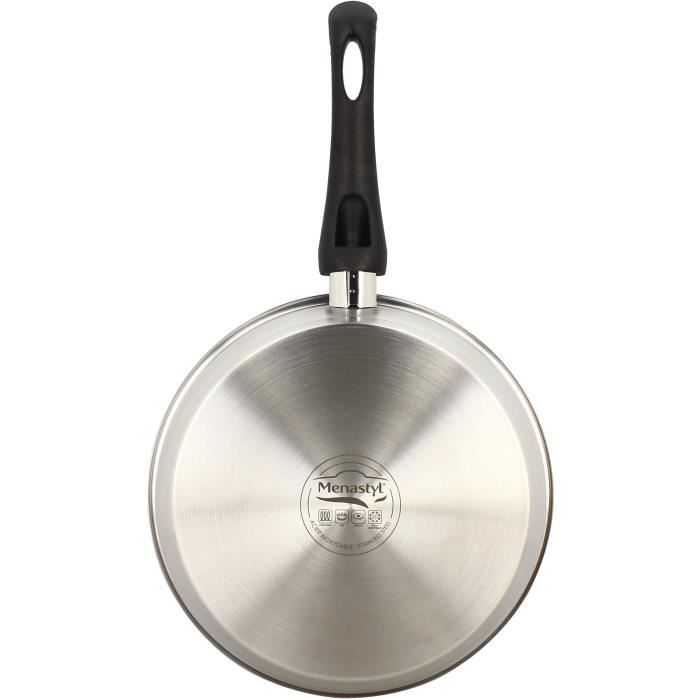 Frying pan - MENASTYL - 6020244 - Stainless steel - 20 cm - Suitable for all hobs including induction