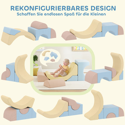 AIYAPLAY 5er-Set Schaumstoff-Kletterblöcke, Cordbezug, leichtes Gewicht, zum Bauen, Krabbeln, Klettern, Bunt