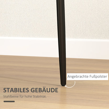 HOMCOM 4er-Set Esszimmerstühle, armloses Design, Stoffpolsterung, Metallbeine, Schwarz