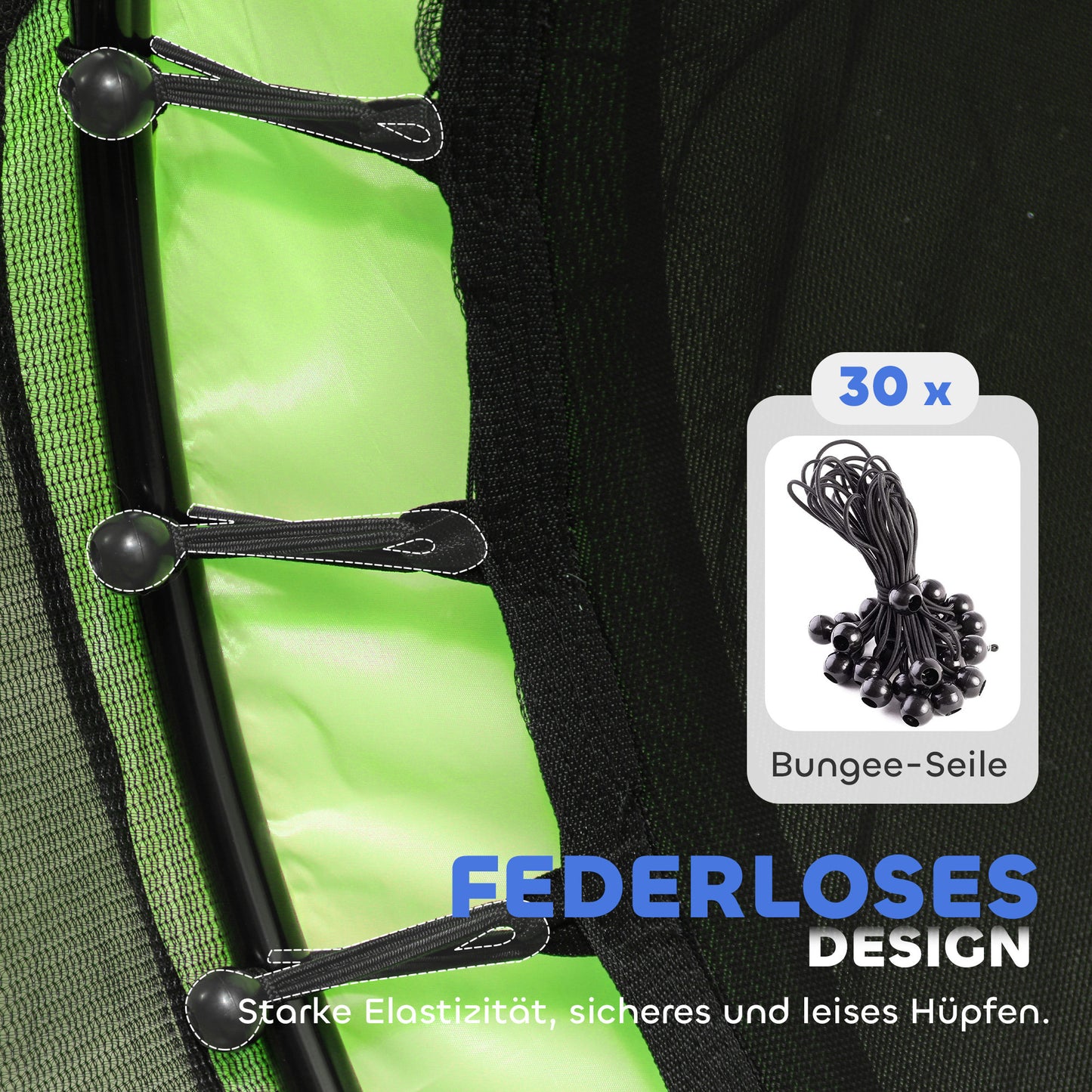 AIYAPLAY Kindertrampolin mit Sicherheitsnetz, für den Innen- und Außenbereich, 3-6 Jahre, Grün