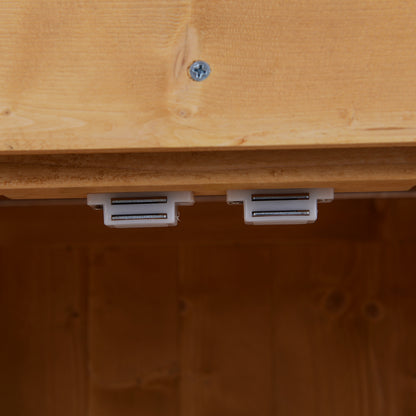 Outsunny Gartenschrank Tannenholz, Geräteschuppen wetterfest 74x43x88cm, Gerätehaus mit Doppeltür, 2 Fächern, Geräteschrank, Gartenhaus Werkzeugschrank Gartenschuppen für Garten, Terrasse, Natur