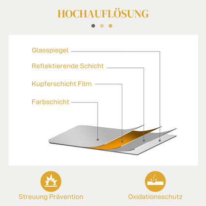 HOMCOM Wandspiegel, stilvoll, 60x3x87cm, Goldton