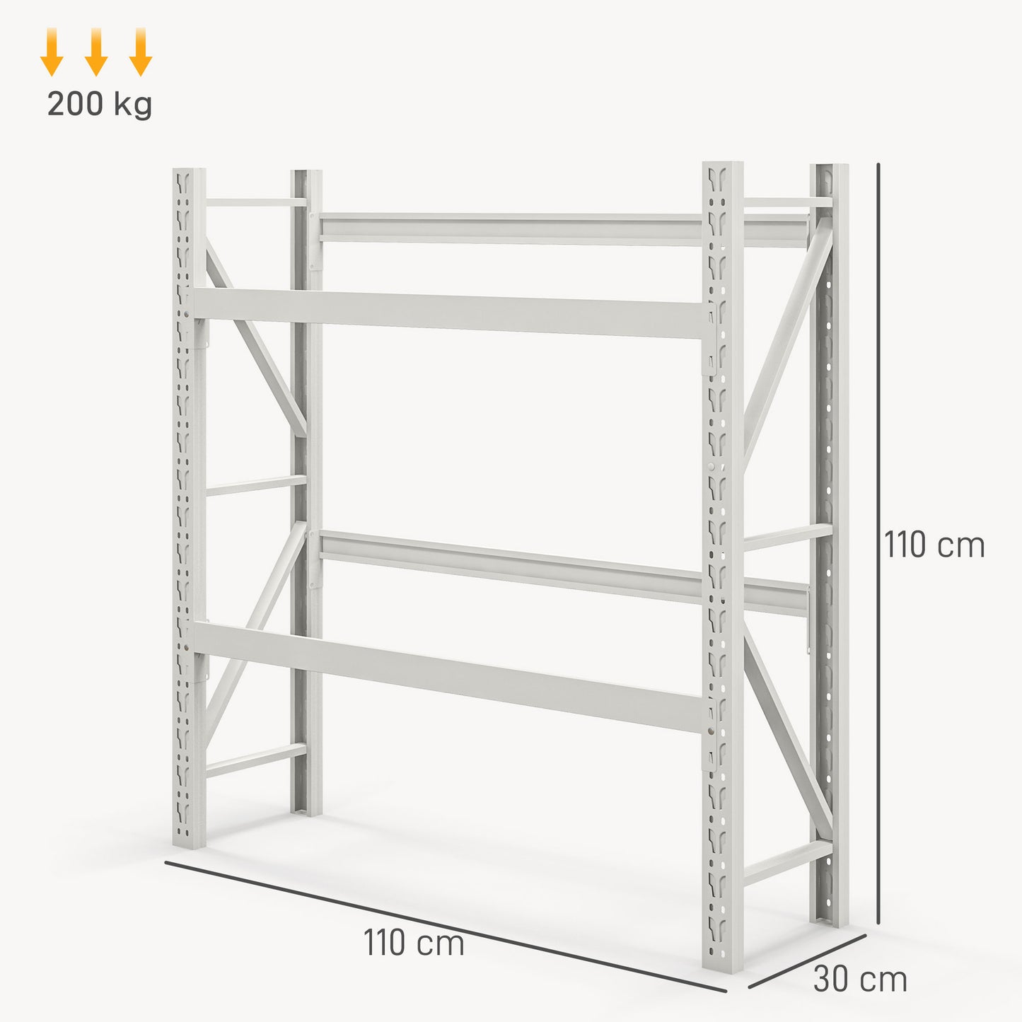 HOMCOM Getränkekistenregal, bis 6 Kisten, höhenverstellbar, Stahlrahmen, 110x30x110 cm, Weiß