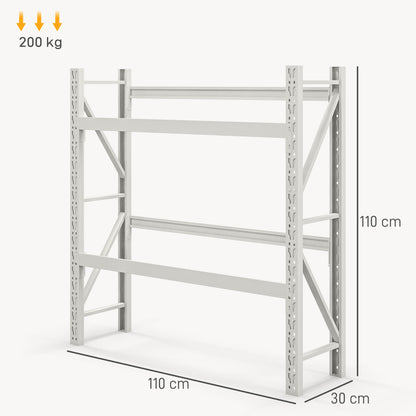 HOMCOM Getränkekistenregal, bis 6 Kisten, höhenverstellbar, Stahlrahmen, 110x30x110 cm, Weiß