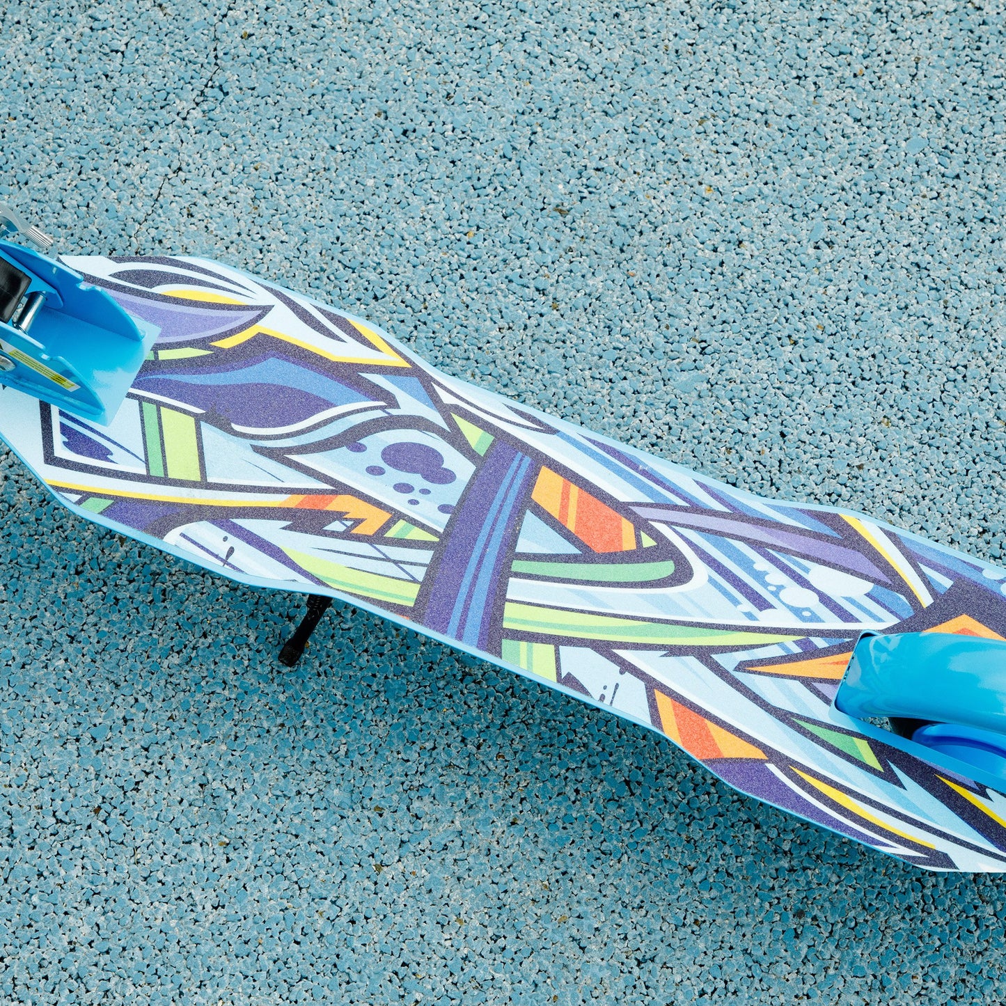 AIYAPLAY Tretroller, höhenverstellbar, Hinterradbremse, faltbar, 100 kg belastbar, Blau