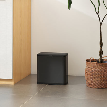 HOMCOM 8 L Mülleimer, freistehend oder hängend platzierbar, Edelstahl, Schwarz