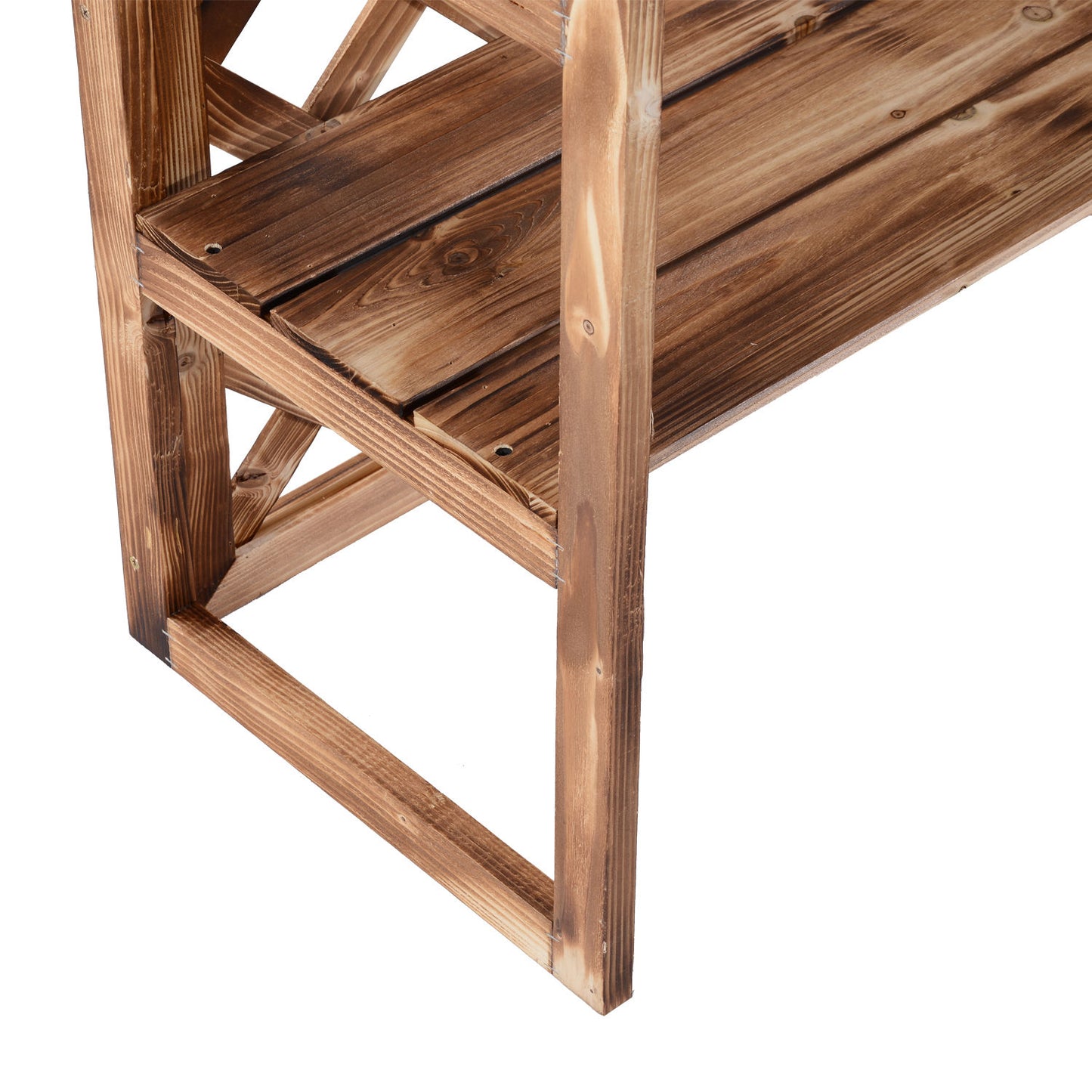 Outsunny Blumenständer Blumenregal Pflanzregal Blumenbank 3 Etagen Tannenholz (Modell8)