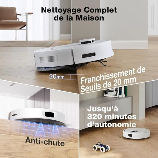 Robot Vacuum Cleaner with Automatic Emptying Station - ECOVACS N30 Pro OMNI - Power 10000Pa - Hot Water Cleaning