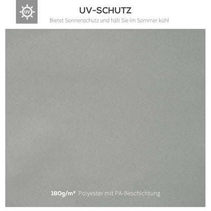 Outsunny Ersatzdach für Metallpavillon 3x4m wasserabweisend Pavillondach mit Doppeldach, Ersatzbezug für Gartenpavillon Partyzelt Gartenzelt Polyester Hellgrau