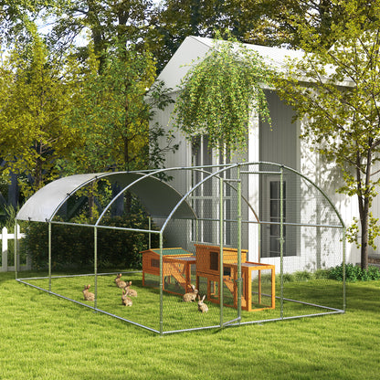 PawHut Kleintierstall Kleintierkäfig Kleintierhaus mit Asphaltdach Tannenholz Orange