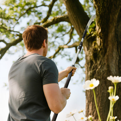 Outsunny Teleskop Astsäge 1,5–2,6m Baumschere mit Feststellvorrichtung, Teleskop-Griff Antihaftbeschichtet Klinge Schwarz