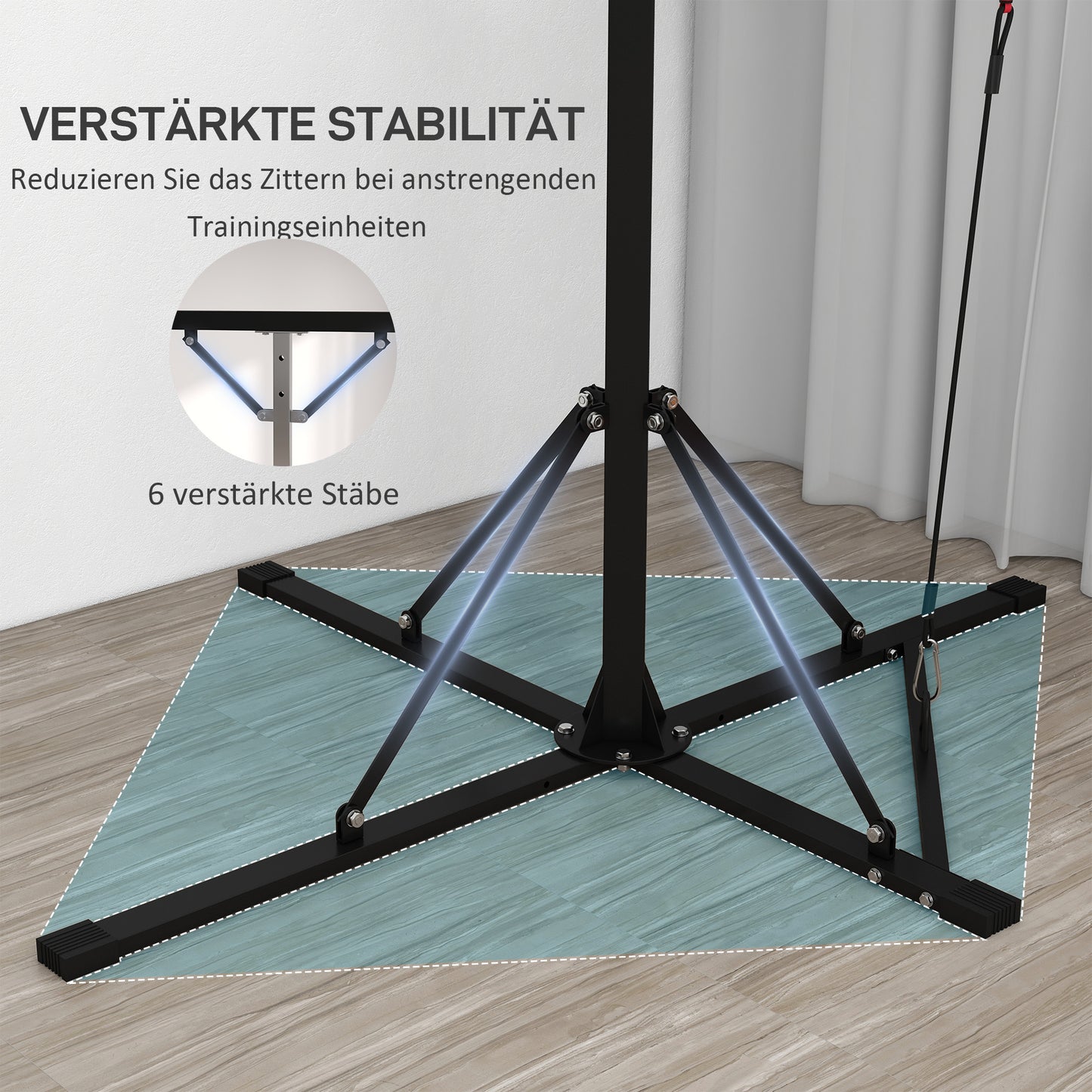 SPORTNOW Boxsackständer, höhenverstellbar, mit Speedball, Metallrahmen, 160L x 145B x 175-220H cm, Schwarz