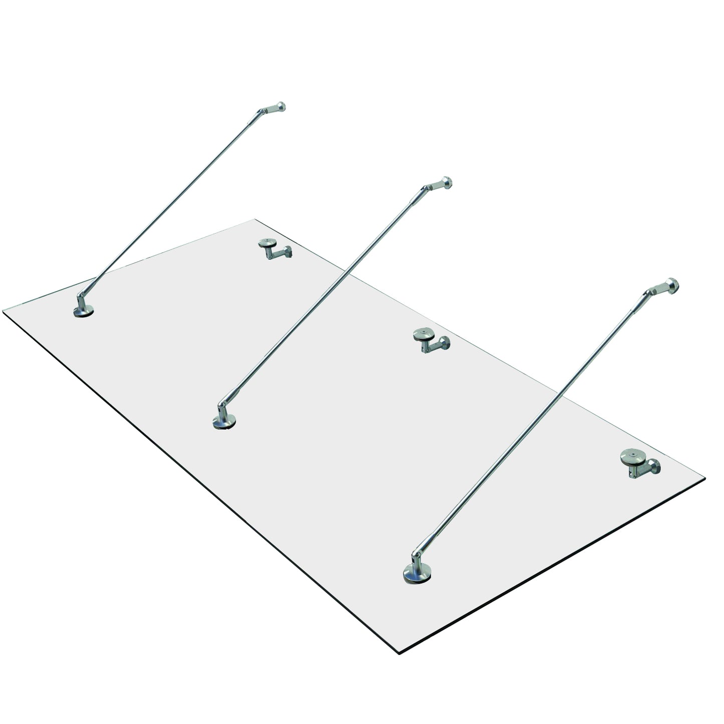 HOMCOM Vordach Glasvordach Türvordach gehärtetes Glas(ESG) Edelstahl Klarglas (200x90cm) (L)