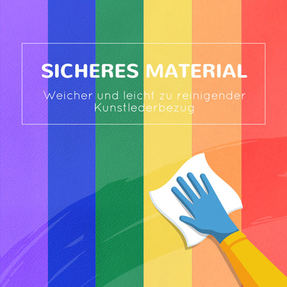 HOMCOM 12 TLG. Schaumstoff Bausteine Kinder Softbausteine Riesenbausteine Bauspielzeug für 1-3 Jahre alt Kinder Bausteinset Rot+Gelb