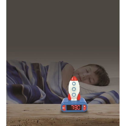 Rocket Night Light Alarm Clock with Sound Effects