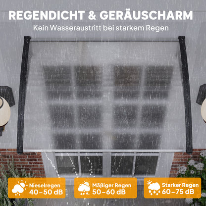 Outsunny Vordach Schutzdach, UV-Beständig, Wasserbeständig, 89x122x24cm, Weiß