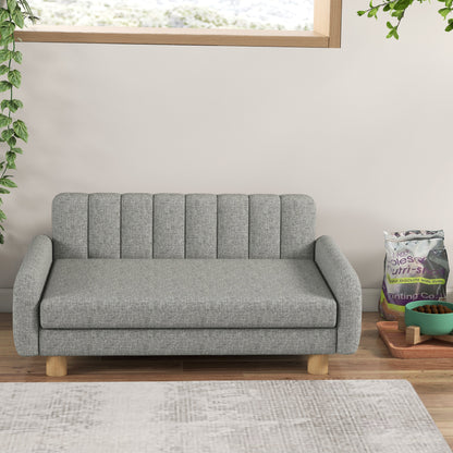 PawHut Hundebett, weiches Kissen, waschbarer Bezug, rutschfeste Füße, grå, 94B x 61T x 40H cm