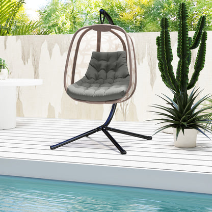 Outsunny Sitzkissen, Außensitzkissen für Hängekorb und Schaukelstühle, Outdoor-Polsterkissen, Grau
