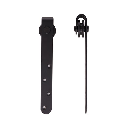 HOMCOM Schiebetüren-Beschlagsatz 180 cm Komplett-Set mit Schienen, Rollen, Anti-Sprung-Vorrichtungen Kohlenstoffstahl