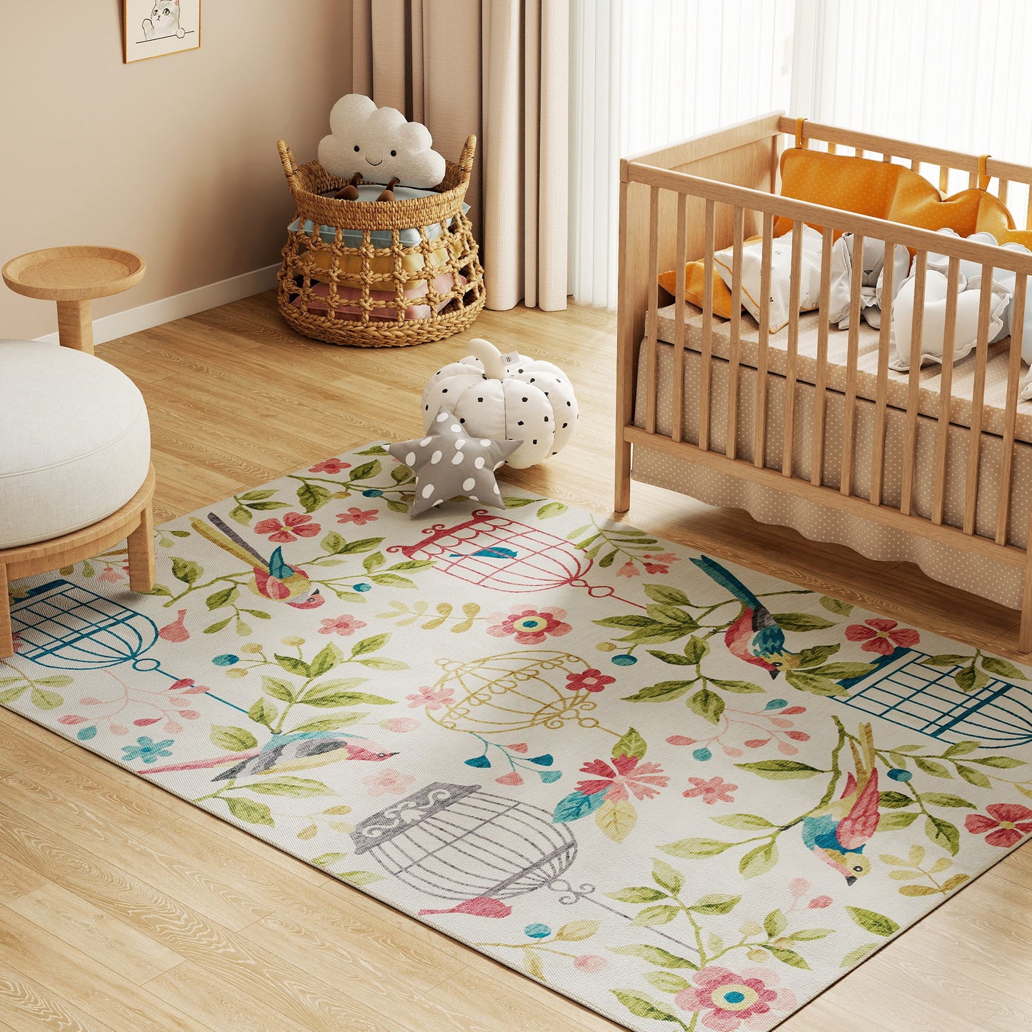 HOMCOM Landteppich, vielseitig einsetzbar, Polyester, leichte Pflege, rutschfest, Bunt