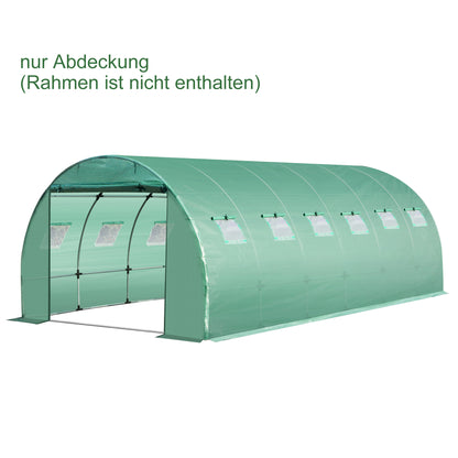 Outsunny Gewächshausfolie 6x3x2m, wasserdicht Gartenfolie mit UV Schutz, Folie aus PE, Abdeckplane für Gartenarbeit Treibhaus Folientunnel, Tunnelfolie für Außenbereich, Pflanzen, Grün