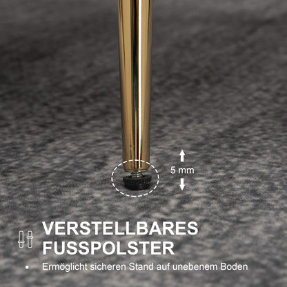 HOMCOM Polstersessel in Muschelform, Relaxsessel, Entspannungssessel, Metallbeine in Goldoptik, 79L x 77B x 77H cm, Weiß