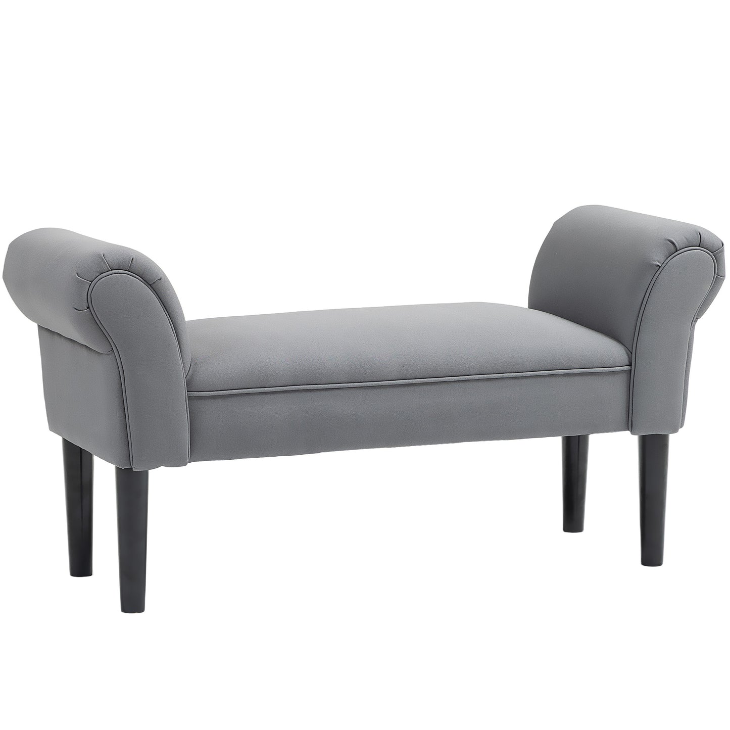 HOMCOM Sitzbank, Bettbank, robuste Bauweise, weiche Polsterung, 102x36x51 cm, Grau