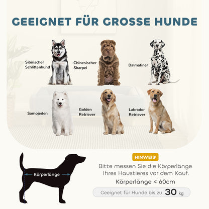 PawHut Hundesofa, Haustiersofa, Haustierbett, abnehmbares u. waschbares Polster, Natur+ Dunkelblau