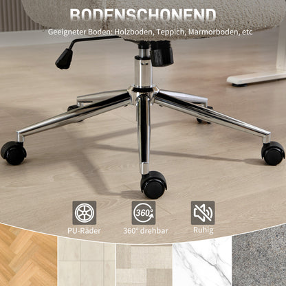 HOMCOM Bürostuhl mit verstellbarer Kopfstütze, ergonomischer Schreibtischstuhl, Kippfunktion, höhenverstellbar, Grauweiß