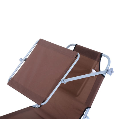 Outsunny Sonnenliege klappbar Gartenliege mit Sonnenschutz Liegestuhl mit 4-Fach verstellbare Rückenlehne Campingliege bis 120kg belastbar für Garten, Balkon und Pool geeignet, 6 Farben(Braun )