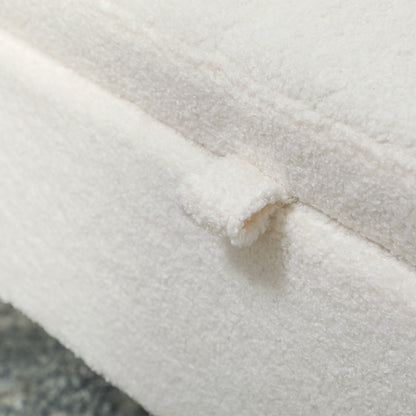 HOMCOM Sitzbank mit Stauraum, Deckel und Metallbeinen für Wohnzimmer, Schlafzimmer, Flur, Weiß