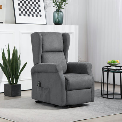 HOMCOM Relaxsessel, Aufstehhilfe, Liegefunktion, bis 200kg, 72,5x94x109cm, Dunkelgrau