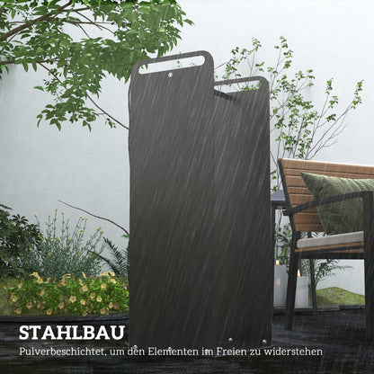 Outsunny Feuerholzgestell, 2 Tragegriffe, Stahlrahmen, bis 30kg, 37x30x90cm, Schwarz