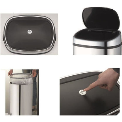 KITCHEN MOVE Semi-Automatic Kitchen Waste Bin One-touch Square 60 L - Gray