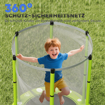 AIYAPLAY Kindertrampolin mit Sicherheitsnetz, für den Innen- und Außenbereich, 3-6 Jahre, Grün