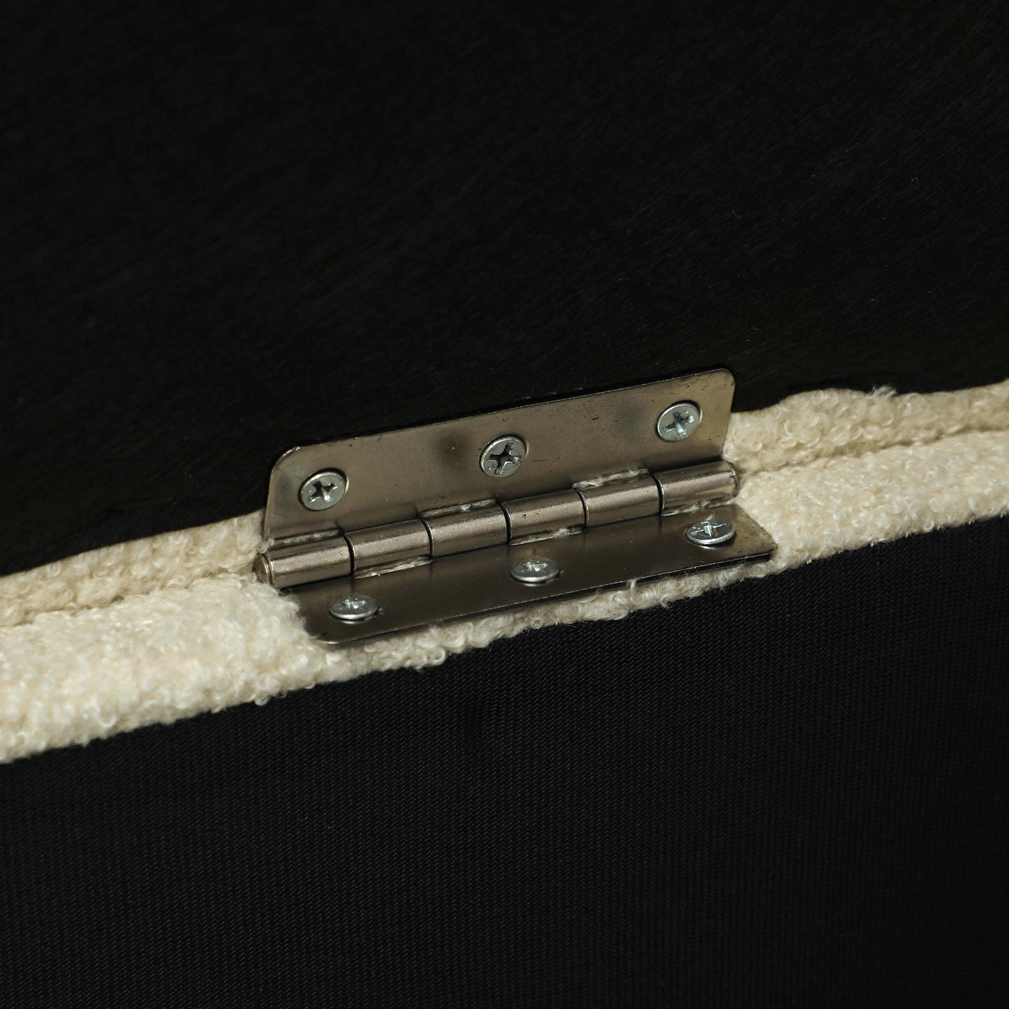 HOMCOM Sitzbank im Vintagedesign, Schuhbank, versteckter Stauraum, Kaschmir-Optik, Beige + Schwarz