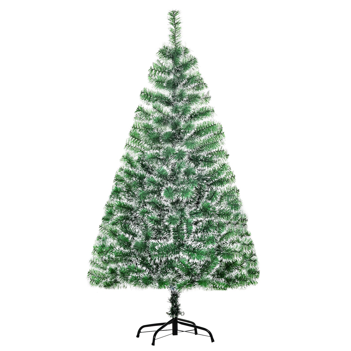 HOMCOM Künstlicher Weihnachtsbaum 1,5 m Christbaum Tannenbaum 416 Äste Metallfuß PET Grün